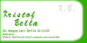 kristof bella business card