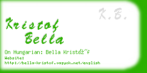 kristof bella business card